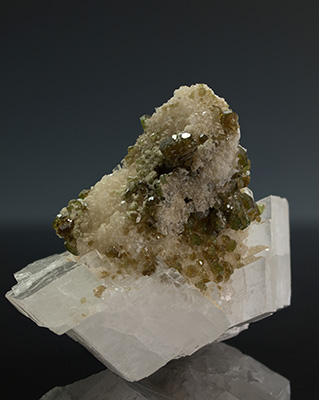 Green Uvite (Tourmaline) on Calcite Cluster
